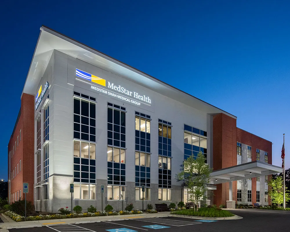 MedStar Health exterior with large windows and brick siding