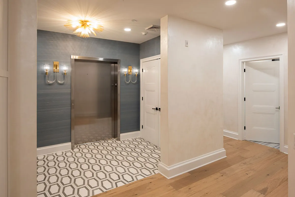 elevator leading to apartment door