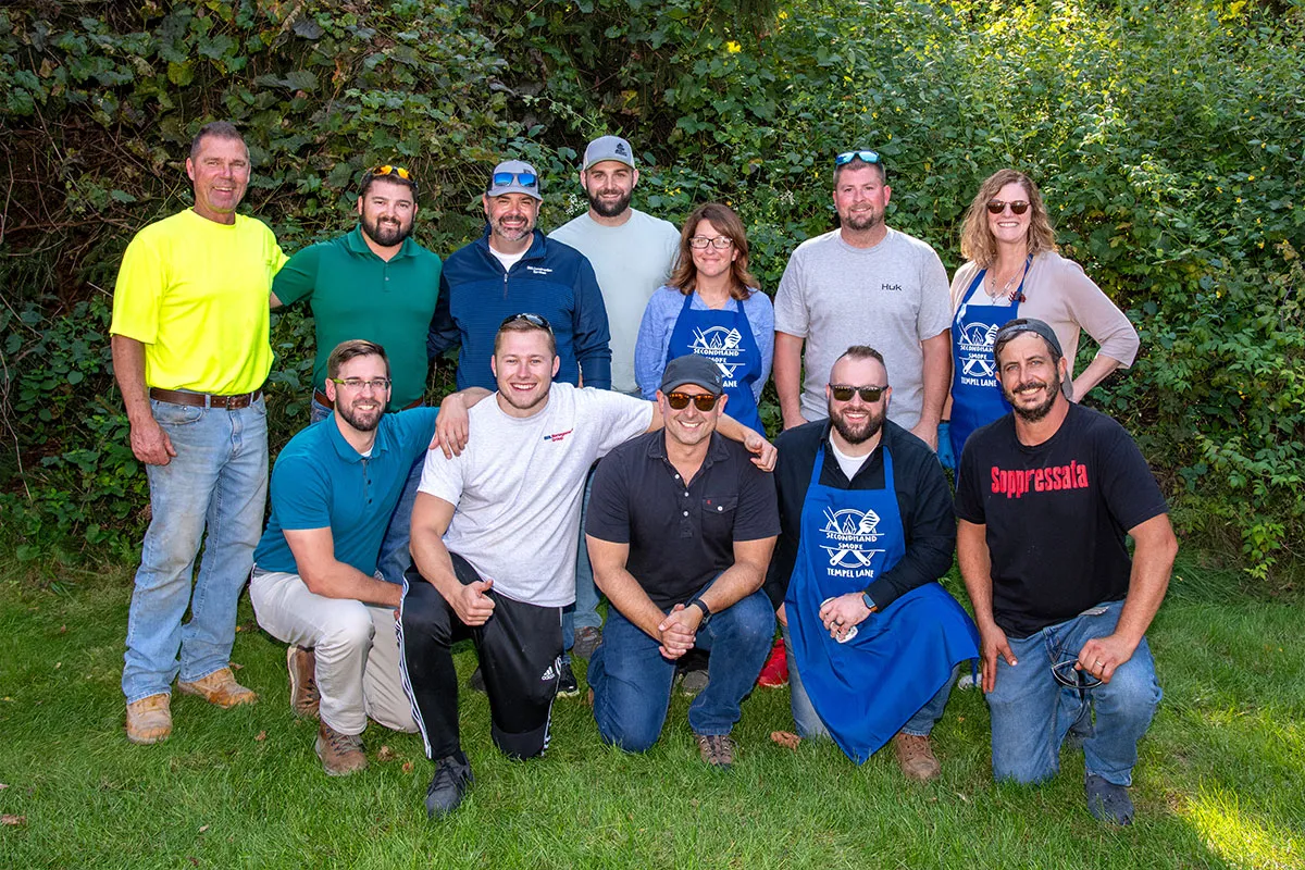BBL employees at cookout