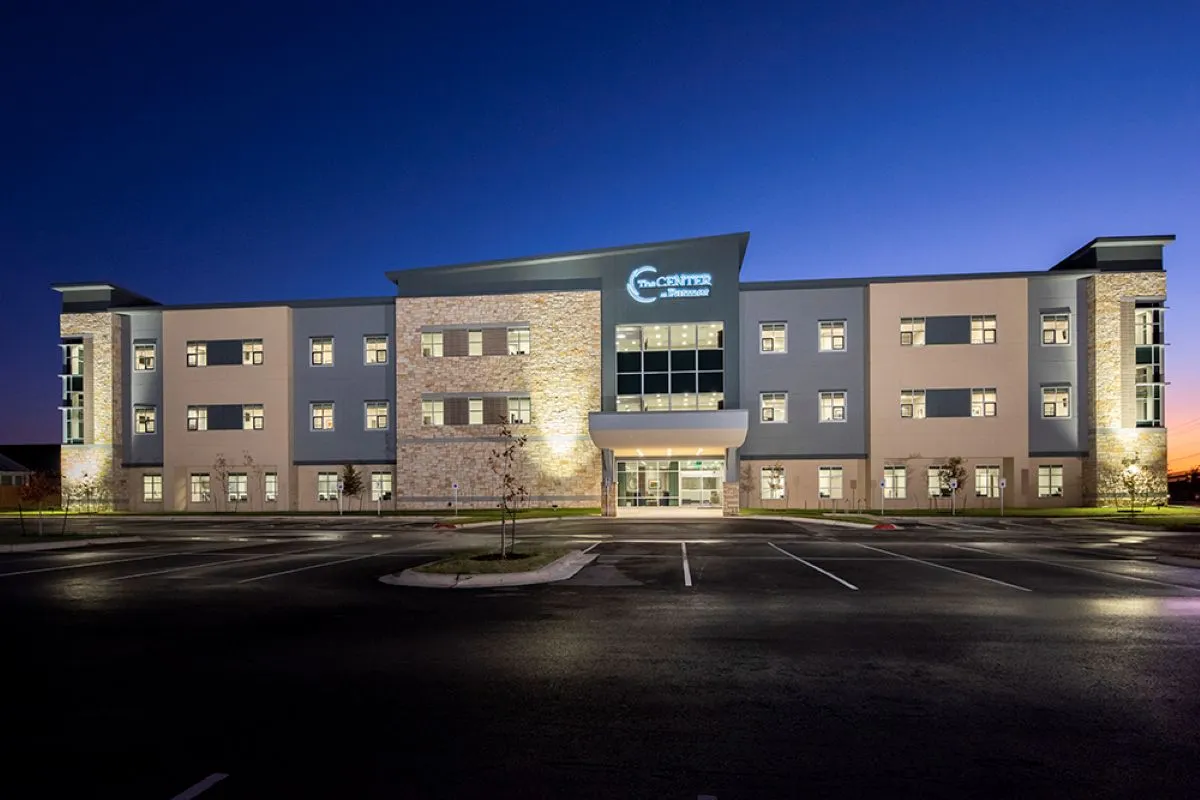 The Center at Parmer Skilled Nursing parking lot and exterior building