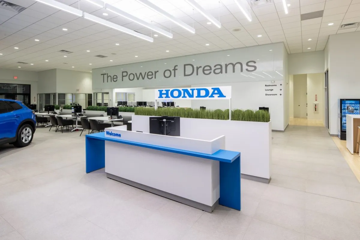 Friendly Honda receptionist desk