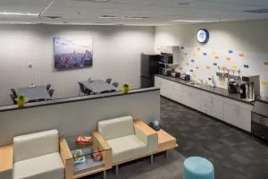 Aflac Office kitchen and dining area