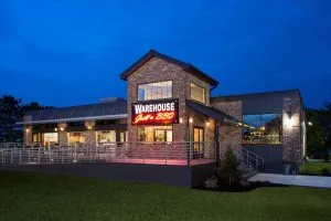 Warehouse Grill and BBQ outside patio and front building exterior