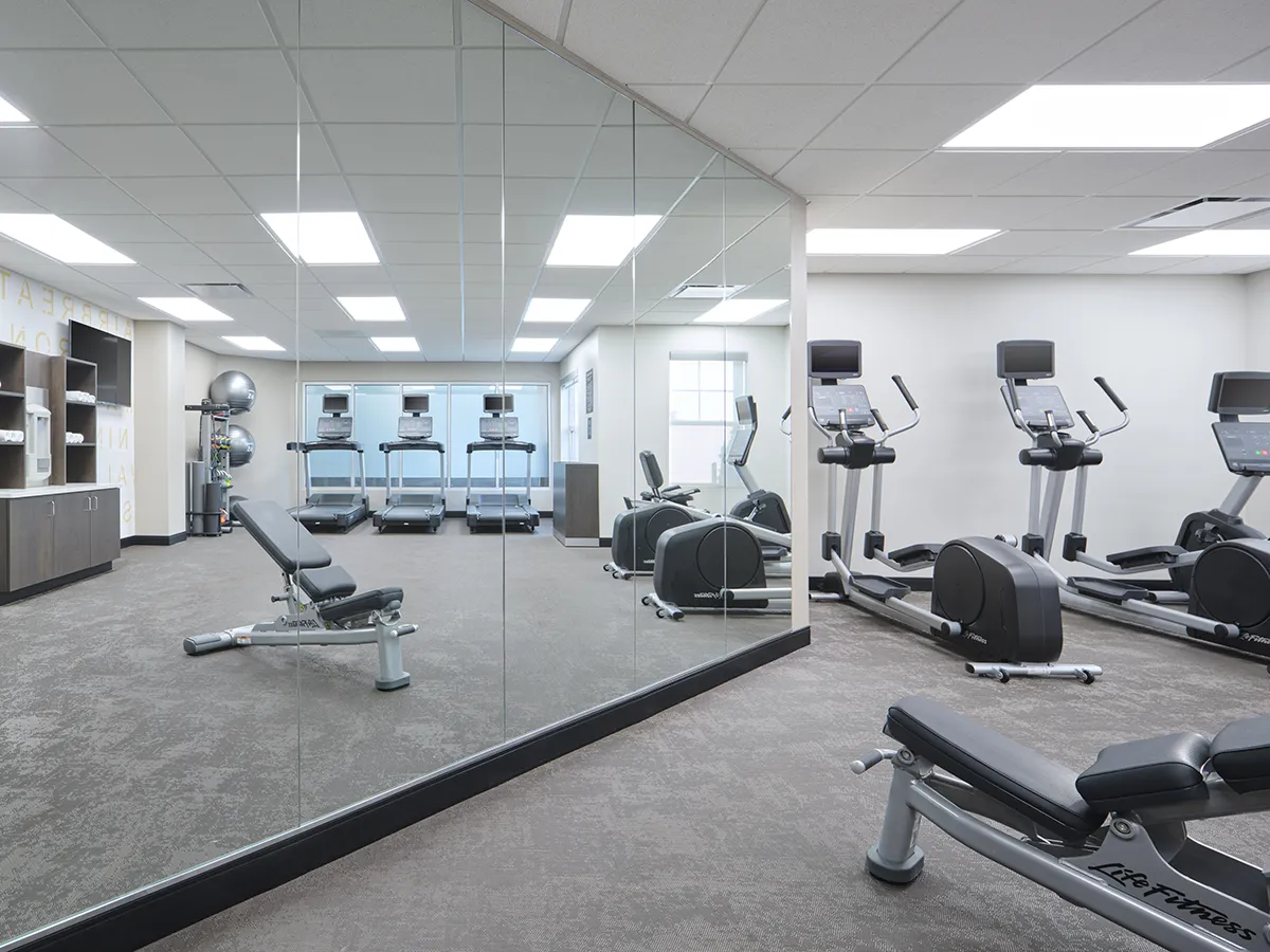 Gym with elliptical machines
